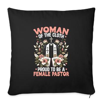 Pastorin Pfarrerin Jesus Christus - Sofakissenbezug 45 x 45 cm - Schwarz - Vorne