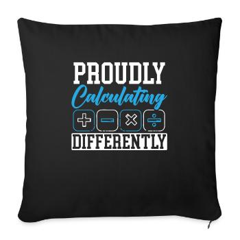 Journée de sensibilisation à la dyscalculie mignonne - Housse de coussin décorative 45 x 45 cm - noir - Devant