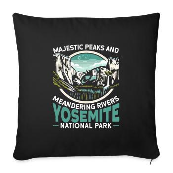 Yosemite National Park Outdoor Tours USA America - Sofa pillowcase 17,3'' x 17,3'' (45 x 45 cm) - black - Front