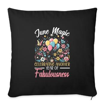 Happy Birthday, Celebrating Bday Party, - Sofa pillowcase 17,3'' x 17,3'' (45 x 45 cm) - black - Front