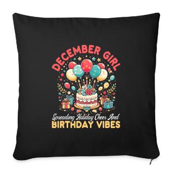 Happy Birthday, Celebrating Bday Party, - Sofa pillowcase 17,3'' x 17,3'' (45 x 45 cm) - black - Front
