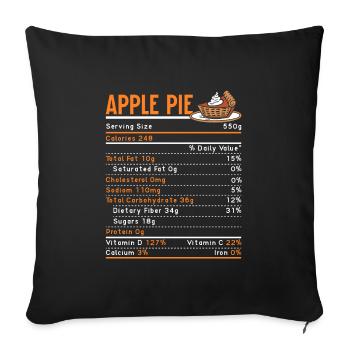 Apple pie food lovers, - Sofa pillowcase 17,3'' x 17,3'' (45 x 45 cm) - black - Front