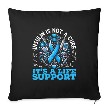 Diabetes-bewusstsein T1d Diabetiker-insulin Typ 1 - Sofakissenbezug 45 x 45 cm - Schwarz - Vorne