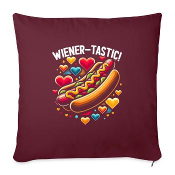 Amateur de hot-dogs Restauration rapide Saucisses gastronomiques - Housse de coussin décorative 45 x 45 cm - bordeaux - Devant
