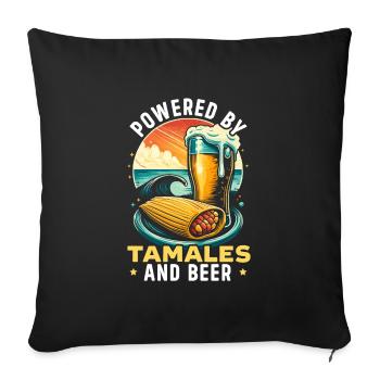Mesoamerican dish tamales, Mexican - Sofa pillowcase 17,3'' x 17,3'' (45 x 45 cm) - black - Front