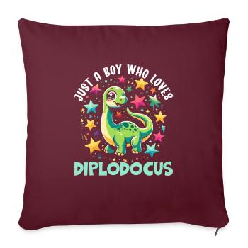 Dinosaur Lover Dino Diplodocus - Sofa pillowcase 17,3'' x 17,3'' (45 x 45 cm) - burgundy - Front