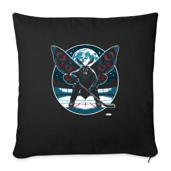 Mothman Point Pleasant Hockey Player Cryptid - Sofa pillowcase 17,3'' x 17,3'' (45 x 45 cm) - black - Front
