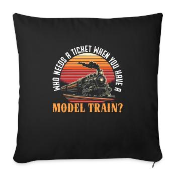 Modélisme ferroviaire Passionné de modélisme ferroviaire - Housse de coussin décorative 45 x 45 cm - noir - Devant