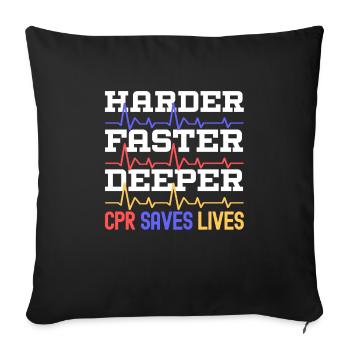Ambulancier de secours d'urgence premier intervenant - Housse de coussin décorative 45 x 45 cm - noir - Devant