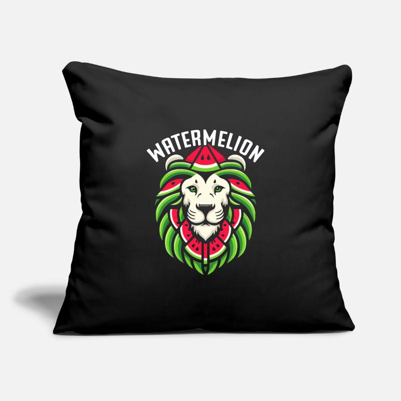 Lion d'été drôle de pastèque Housse de coussin décorative 45 x 45 cm