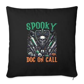 Costume d'Halloween drôle pour docteur docteur - Housse de coussin décorative 45 x 45 cm - noir - Devant