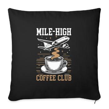 Hôtesse de l'air, hôtesse de l'air, tour en avion, aviation - Housse de coussin décorative 45 x 45 cm - noir - Devant