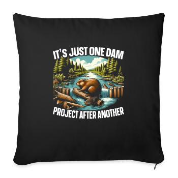 Drôle de castor amant rongeur animal mignon - Housse de coussin décorative 45 x 45 cm - noir - Devant