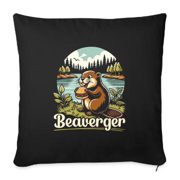 Lustiger Biber-liebhaber-nagetier-tier-niedlicher - Sofakissenbezug 45 x 45 cm - Schwarz - Vorne