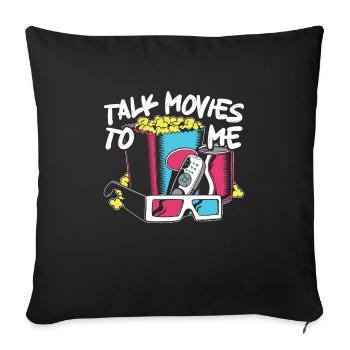 Zitat „filmkino-liebhaber-popcorn-film Ansehen“ - Sofakissenbezug 45 x 45 cm - Schwarz - Vorne