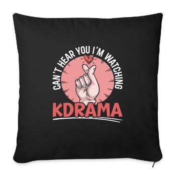 Drôle Kdrama Drame coréen K-drama - Housse de coussin décorative 45 x 45 cm - noir - Devant