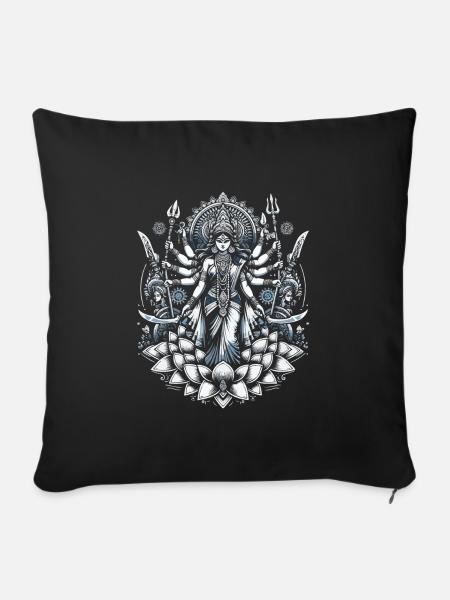 Navratri Und Dussehra Göttin Durga Puja Hindu - Sofakissenbezug 45 x 45 cm - Schwarz