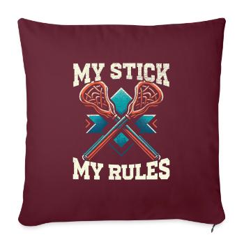 Joueur de crosse Lax Coach Sport Lacrosse Gardien de but - Housse de coussin décorative 45 x 45 cm - bordeaux - Devant