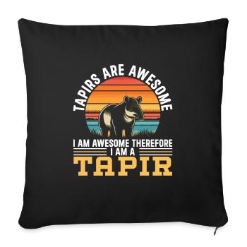 Mountain tapir zoo tapiridae wildlife - Sofa pillowcase 17,3'' x 17,3'' (45 x 45 cm) - black - Front
