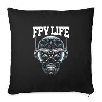 Fpv-drohnenpilot, Ferngesteuerter - Sofakissenbezug 45 x 45 cm - Schwarz - Vorne