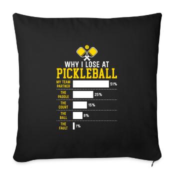 Pickleball Player Dink Sport Pickle Ball Ich Liebe - Sofakissenbezug 45 x 45 cm - Schwarz - Vorne