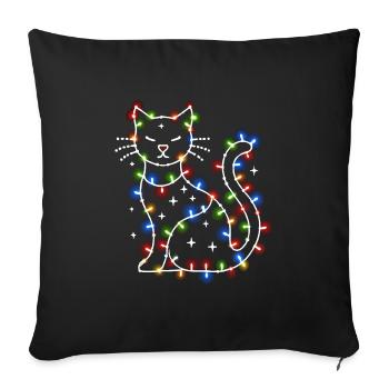 Cat Christmas Holiday Time - Sofa pillowcase 17,3'' x 17,3'' (45 x 45 cm) - black - Front