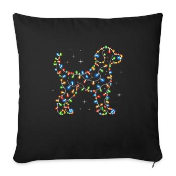 Chien, Temps Des Vacances De Noël, Père Noël, - Housse de coussin décorative 45 x 45 cm - noir - Devant