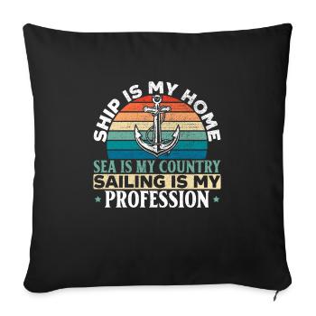 Sailor Ship Profession Seaman Sea Sailing - Sofa pillowcase 17,3'' x 17,3'' (45 x 45 cm) - black - Front