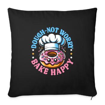 Funny Baking Lover Baker Bakery Owner - Sofa pillowcase 17,3'' x 17,3'' (45 x 45 cm) - black - Front