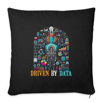 Data Science, Data Analysis, Machine - Sofa pillowcase 17,3'' x 17,3'' (45 x 45 cm) - black - Front