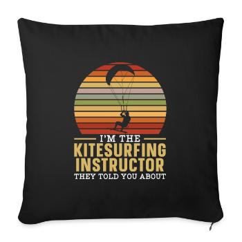 Kitesurfen Kiteboarding Wassersport Kitesurfer - Sofakissenbezug 45 x 45 cm - Schwarz - Vorne