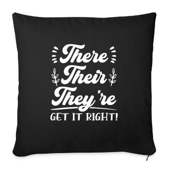 Grammar, Police, English Teachers, - Sofa pillowcase 17,3'' x 17,3'' (45 x 45 cm) - black - Front