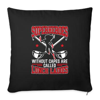 Lunch Lady, Employé de cantine scolaire, Dinner Lady - Housse de coussin décorative 45 x 45 cm - noir - Devant