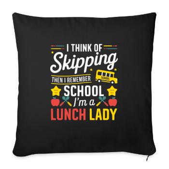 Lunch Lady, Employé de cantine scolaire, Dinner Lady - Housse de coussin décorative 45 x 45 cm - noir - Devant