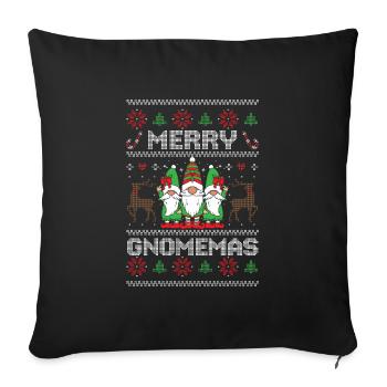 Drôle Noël nain de jardin Père Noël - Housse de coussin décorative 45 x 45 cm - noir - Devant