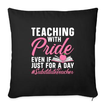 Cool substitute teachers - Sofa pillowcase 17,3'' x 17,3'' (45 x 45 cm) - black - Front