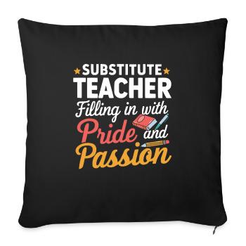 Cool substitute teachers - Sofa pillowcase 17,3'' x 17,3'' (45 x 45 cm) - black - Front