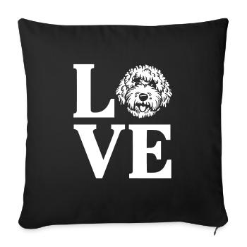 Cute Love Sheepadoodle Dog - Sofa pillowcase 17,3'' x 17,3'' (45 x 45 cm) - black - Front