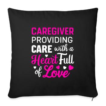 In My Caregiver Era Caregiving Nursing Caregiver - Sofa pillowcase 17,3'' x 17,3'' (45 x 45 cm) - black - Front