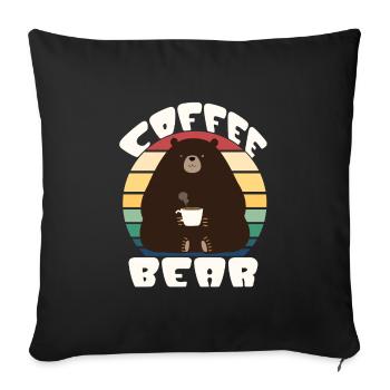 Kaffeebär - vintage look - Sofakissenbezug 45 x 45 cm - Schwarz - Vorne