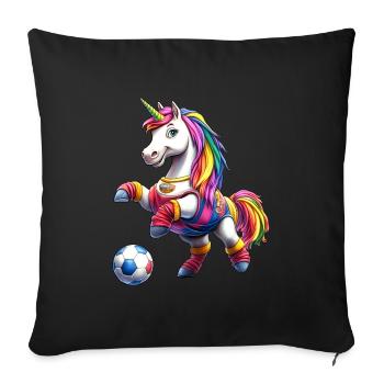Unicorns Soccer / Soccer Unicorn - Sofa pillowcase 17,3'' x 17,3'' (45 x 45 cm) - black - Front