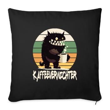 Kaffee Monster Kaffeevernichter - Sofakissenbezug 45 x 45 cm - Schwarz - Vorne