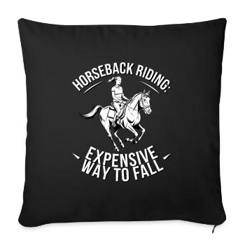 Façon coûteuse de tomber – Riding & Horse Love - Housse de coussin décorative 45 x 45 cm - noir - Devant