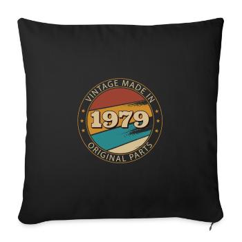 Vintage Birthday 1979 - Sofa pillowcase 17,3'' x 17,3'' (45 x 45 cm) - black - Front