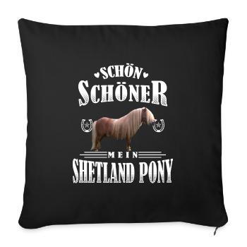 Schön Schöner Mein Shetland Pony - Sofakissenbezug 45 x 45 cm - Schwarz - Vorne