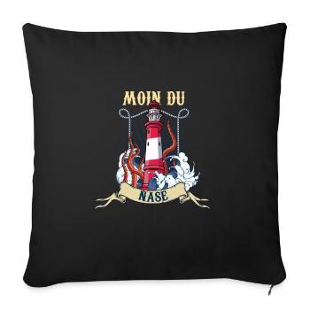 Lighthouse Waves Sea Moin du Nase - Sofa pillowcase 17,3'' x 17,3'' (45 x 45 cm) - black - Front