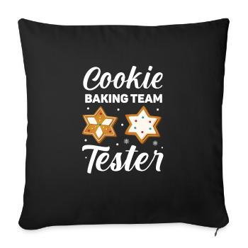 Cookie Baking Team Tester - Weihnachten Backen - Sofakissenbezug 45 x 45 cm - Schwarz - Vorne