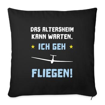 das altersheim kann warten - Sofakissenbezug 45 x 45 cm - Schwarz - Vorne