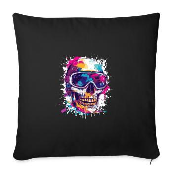 Ski Skull Ski Goggles - Sofa pillowcase 17,3'' x 17,3'' (45 x 45 cm) - black - Front