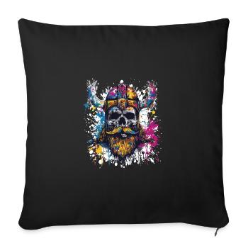 Viking Skull - Sofa pillowcase 17,3'' x 17,3'' (45 x 45 cm) - black - Front